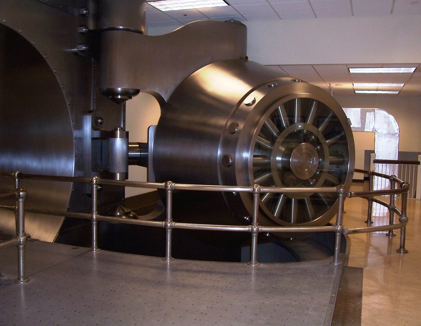 Massive circular steel bank vault door symbolizing purchase funds held safely in custody