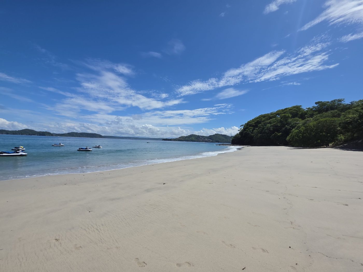 White sand and turquoise water at Penca Beach in Guanacaste, Costa Rica