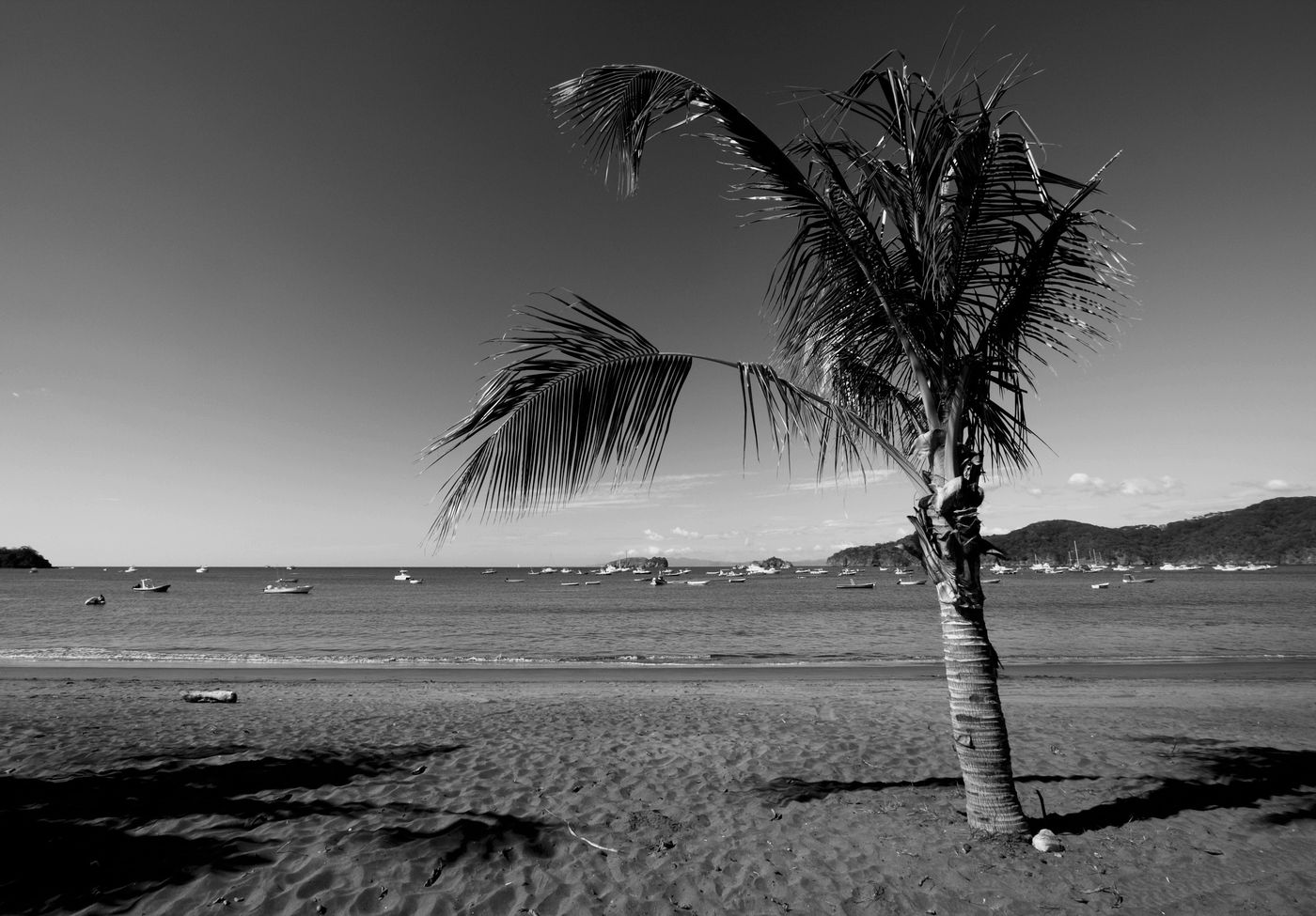 Fishing boats anchored in the bay at Playas del Coco, Guanacaste, Costa Rica