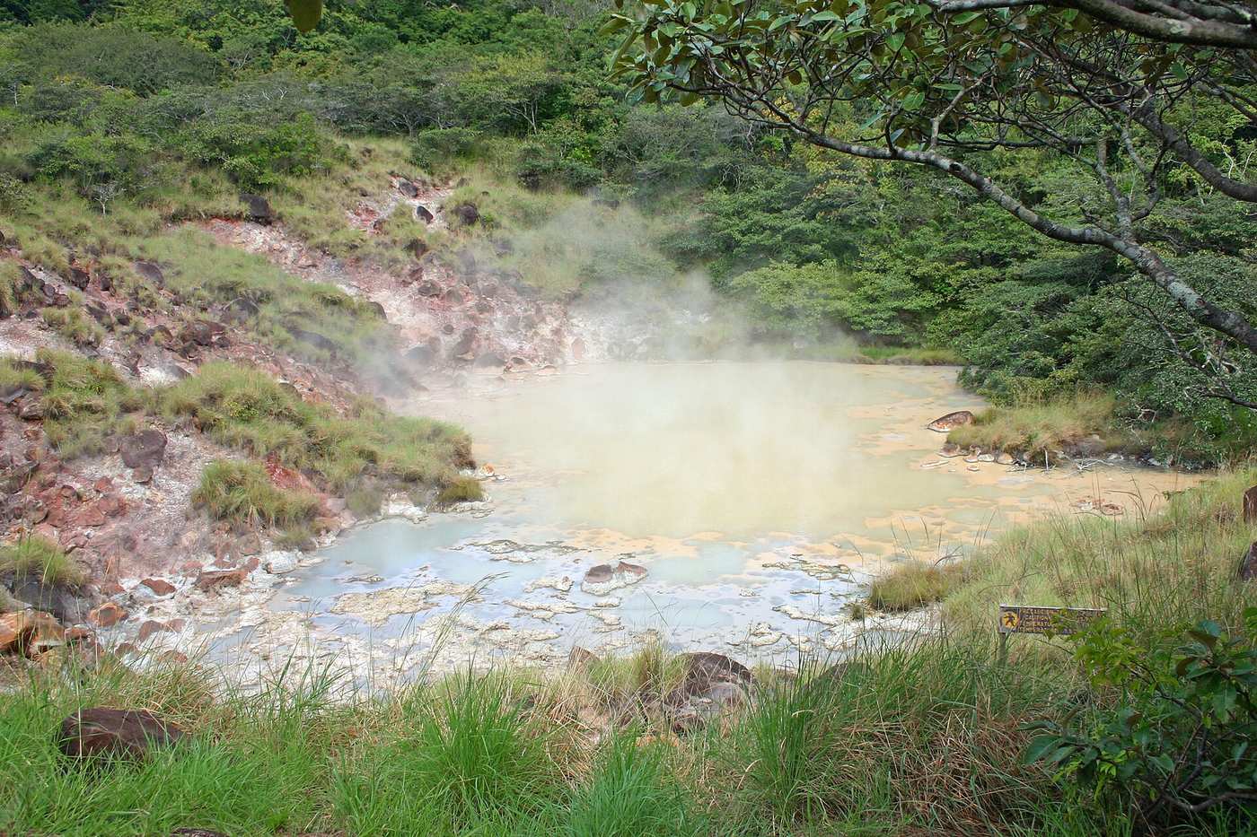 Natural hot spring pool inside Rincon de la Vieja National Park, Costa Rica